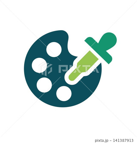 Creative Color Palette Icon with Eyedropper for Graphic Design and Branding 141387913