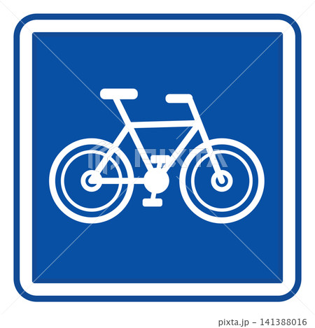 Blue Bicycle Parking Sign. Square Road Signs. Vector Icons Blue Bicycle Parking Sign. Square Road Signs. Vector Icons 141388016