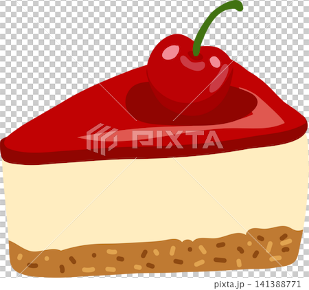 Cherry Cheesecake Slice with Red Glaze and Cherry Cherry Cheesecake Slice with Red Glaze and Cherry 141388771