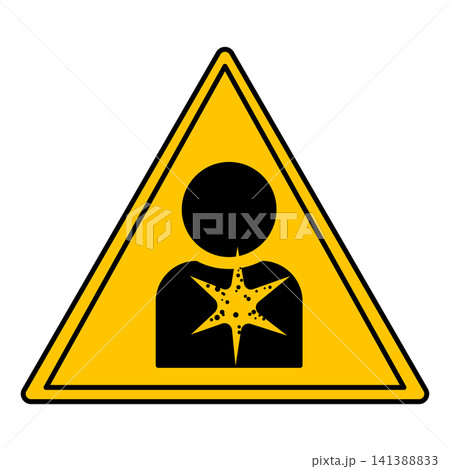 Yellow Sign Carcinogen. Vector Icon. Warning of danger to human health. Chemical Labeling Yellow Sign Carcinogen. Vector Icon. Warning of danger to human health. Chemical Labeling 141388833