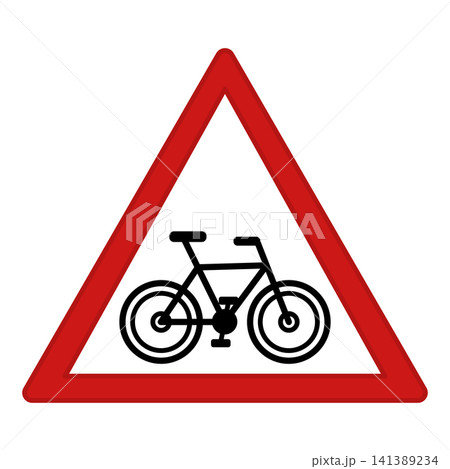 Red Sign Bicycle Parking. Warning Road Sign Vector Icons 141389234