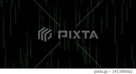 Vector Illustration Binary Code Rain Background, Digital Matrix Data Stream for Cyber Technology, Hacking, AI and Futuristic Concepts Vector Illustration Binary Code Rain Background, Digital Matrix Data Stream for Cyber Technology, Hacking, AI and Futuristic Concepts 141390082