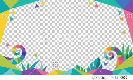 A super colorful chameleon with a swirling tail frame material, decorative frame background, 16:9 aspect ratio. A super colorful chameleon with a swirling tail frame material, decorative frame background, 16:9 aspect ratio. 141390093