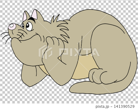 Hand-drawn animal illustration ☆ Cat 141390529
