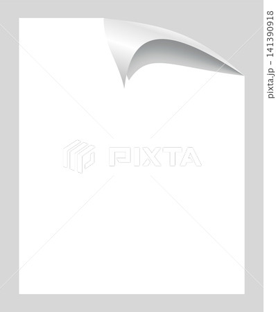 Curled paper corner. Curve page corner, page edge curl and bent paper sheet with realistic shadow. Paper corner fold isolated on white background Curled paper corner. Curve page corner, page edge curl and bent paper sheet with realistic shadow. Paper corner fold isolated on white background 141390918