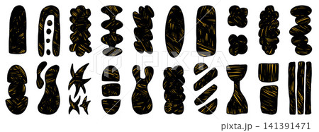 Hand drawn label shapes with waxy crayon texture for kids badge and tag. Geometric element and figure doodles in abstract organic form. Vector label set of scribble shapes for school sticker collage Hand drawn label shapes with waxy crayon texture for kids badge and tag. Geometric element and figure doodles in abstract organic form. Vector label set of scribble shapes for school sticker collage 141391471