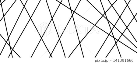 Abstract background with simple monochrome line pattern. Irregular straight stripes as interior background. Hand drawn streaks in random surface backdrop. Vector chaotic straight lines background 141391666