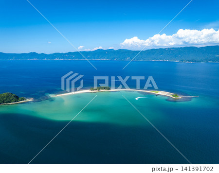 北陸のハワイと呼ばれる福井県敦賀市・水島の絶景ドローン空撮 141391702