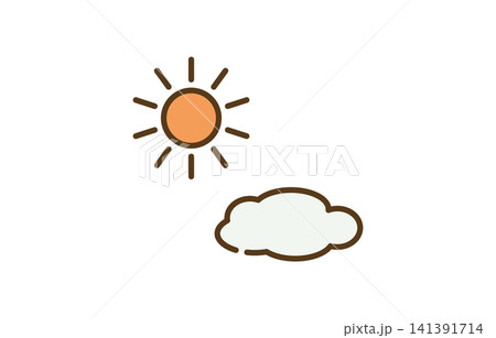 太陽と雲のイラスト 141391714