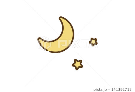 月と星のイラスト 141391715