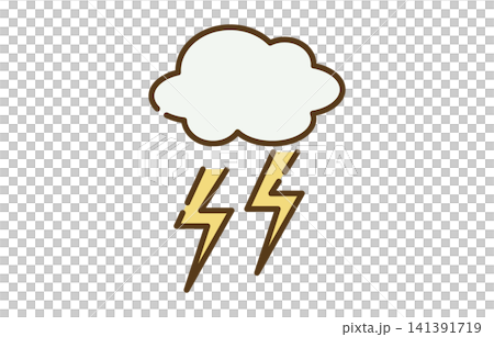 稲妻と雲のイラスト 稲妻と雲のイラスト 141391719