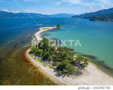 北陸のハワイと呼ばれる福井県敦賀市・水島の絶景ドローン空撮 141391730
