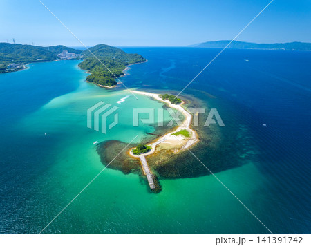 北陸のハワイと呼ばれる福井県敦賀市・水島の絶景ドローン空撮 141391742