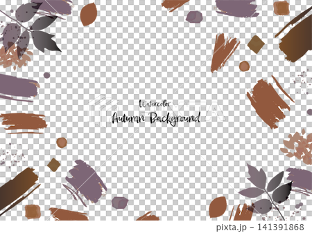 Autumn frame background painted with watercolor brushes Autumn frame background painted with watercolor brushes 141391868
