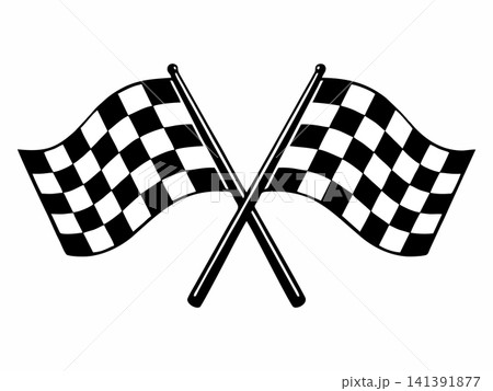 Vector illustration of crossed checkered racing flags. Vector illustration of crossed checkered racing flags. 141391877
