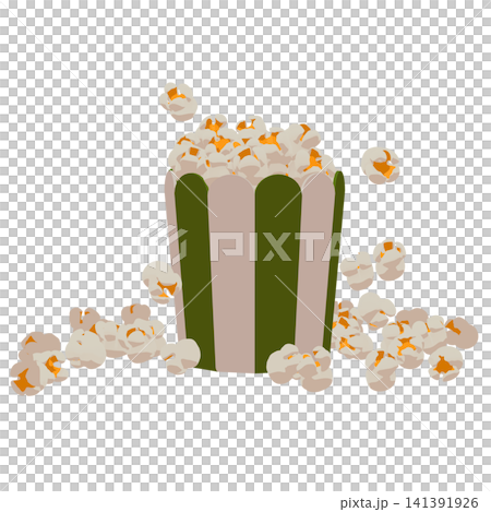 あふれるポップコーンのイラスト 141391926