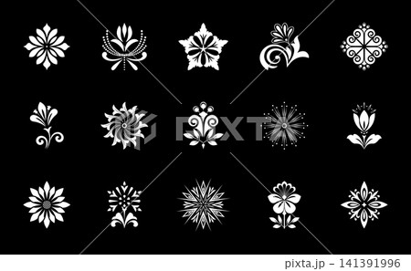 Flower icons set. Isolated elements for design. Vector graphics. Flower collection Flower icons set. Isolated elements for design. Vector graphics. Flower collection 141391996
