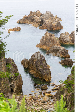 佐渡の景勝地、尖閣湾の風景 佐渡の景勝地、尖閣湾の風景 141392414