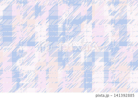 Futuristic distortion background with layered stripes and scattered squares. Glitch effects and noise create a dynamic and energetic composition. 141392885