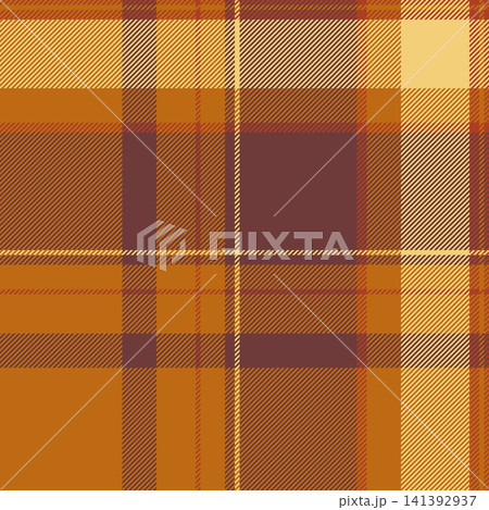 Tribal seamless background texture, day textile vector pattern. Intricate plaid fabric tartan check in red and orange colors. Tribal seamless background texture, day textile vector pattern. Intricate plaid fabric tartan check in red and orange colors. 141392937