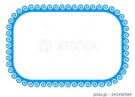 Elegant blue Greek wave border vector. Perfect for Mediterraneanthemed designs, certificates, menus, and invitations, this classic rounded frame adds an authentic antique touch. Elegant blue Greek wave border vector. Perfect for Mediterraneanthemed designs, certificates, menus, and invitations, this classic rounded frame adds an authentic antique touch. 141392984