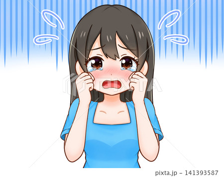 泣く女の子のイラスト素材3 泣く女の子のイラスト素材3 141393587
