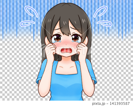 泣く女の子のイラスト素材3 泣く女の子のイラスト素材3 141393587