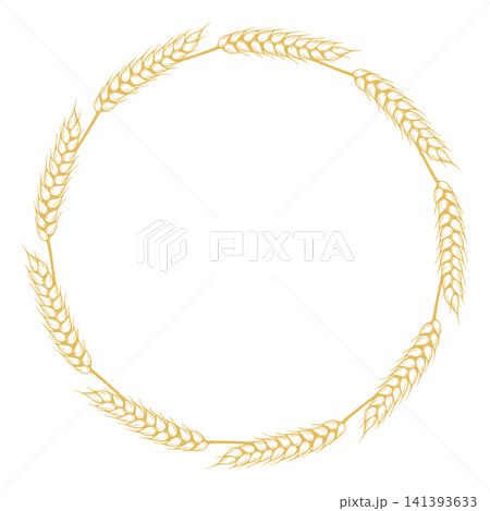 Round wreath of ripe grain ears Round wreath of ripe grain ears 141393633