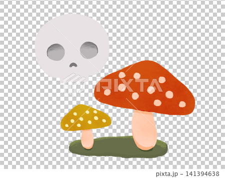 カラフルなかわいい毒きのこのイラスト 141394638