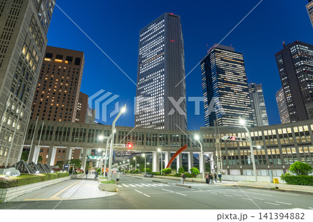 新宿副都心の高層ビル群と東京都庁の夜景 新宿副都心の高層ビル群と東京都庁の夜景 141394882