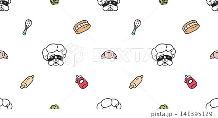 french bulldog seamless pattern dog chef bakery kitchen whisk Cream horn croissant food cooking hat icon puppy vector pet cartoon face head gift wrapping paper repeat wallpaper tile background doodle french bulldog seamless pattern dog chef bakery kitchen whisk Cream horn croissant food cooking hat icon puppy vector pet cartoon face head gift wrapping paper repeat wallpaper tile background doodle 141395129