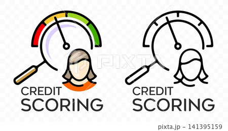 Credit scoring, finance, assessment and risk, graphic design. financial, rating, evaluation and analysis, vector design and illustration 141395159