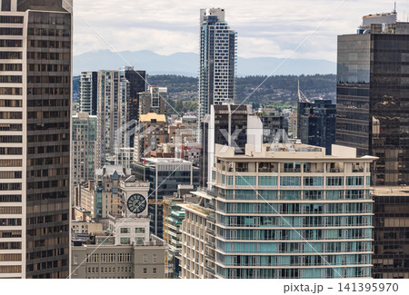 Modern architecture high-rise buildings cityscape Vancouver Canada. Travel photo, editorial-July 10,2022 141395970