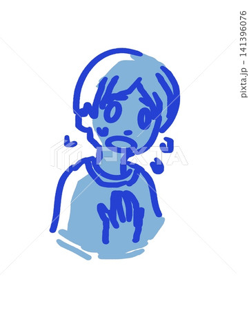 顔色が悪い、不安な人のイラスト 141396076