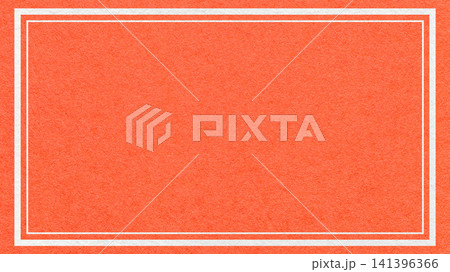 Textured coral paper background with white double frame border and copy space for banner, presentation, template 141396366