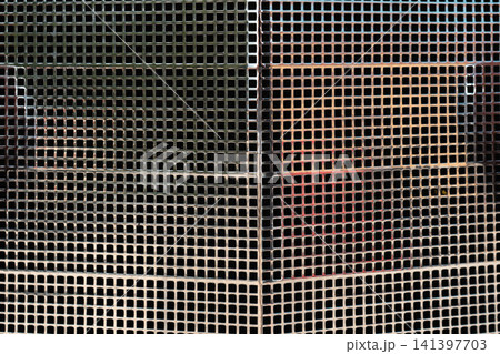 Geometric Pattern of Vintage Mercedes Radiator Grille Geometric Pattern of Vintage Mercedes Radiator Grille 141397703