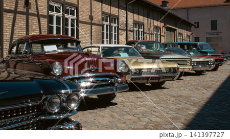 Pontiac Chieftain and American Classic Cars on Display 141397727