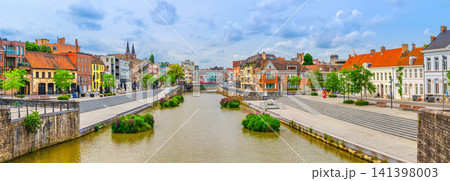 Kortrijk cityscape panoramic view 141398003