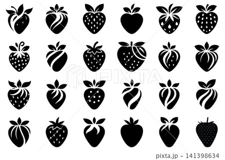 Set of various strawberry vector icons 141398634