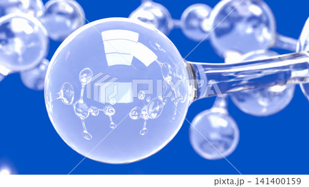 Transparent Molecular Network on Vivid Blue Scientific Background 3d render. Transparent Molecular Network on Vivid Blue Scientific Background 3d render. 141400159