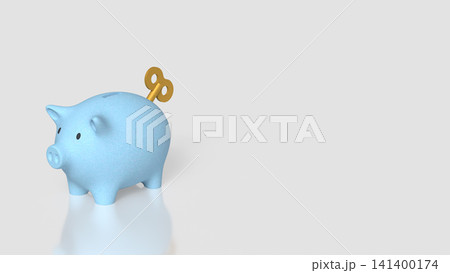 Wind Up Piggy Bank for Smart Saving and Financial Growth 3d render. Wind Up Piggy Bank for Smart Saving and Financial Growth 3d render. 141400174