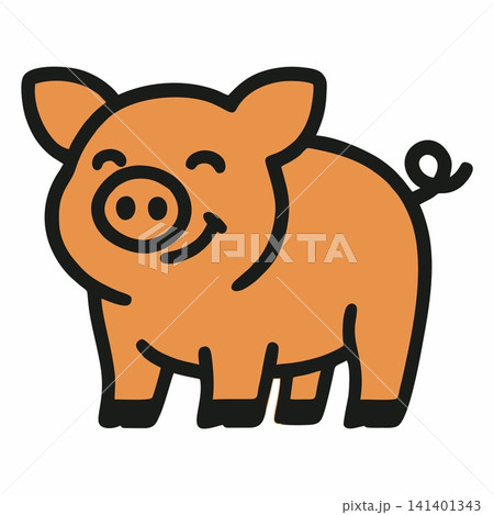 Vector illustration of a cute cartoon piglet. Vector illustration of a cute cartoon piglet. 141401343