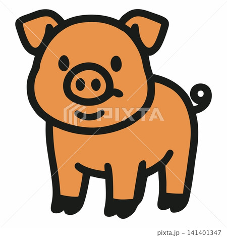 Vector illustration of a cute cartoon piglet. 141401347