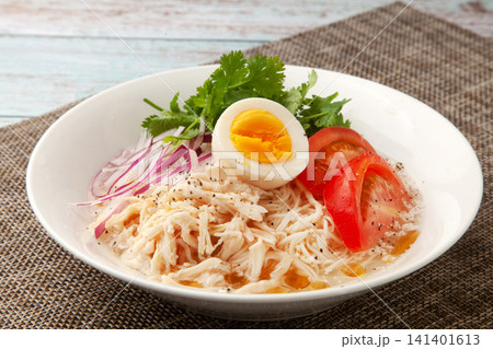エスニック風鶏塩そうめん エスニック風鶏塩そうめん 141401613