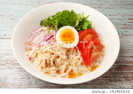 エスニック風鶏塩そうめん エスニック風鶏塩そうめん 141401616