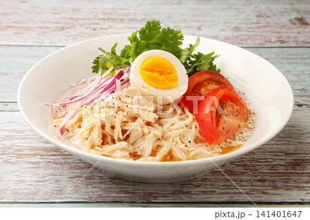 エスニック風鶏塩そうめん エスニック風鶏塩そうめん 141401647