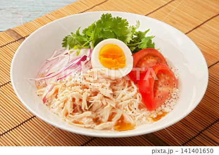 エスニック風鶏塩そうめん エスニック風鶏塩そうめん 141401650