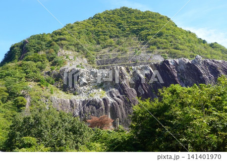 白鳥山の採石場　ジオパーク　柱状節理　火山の根 141401970