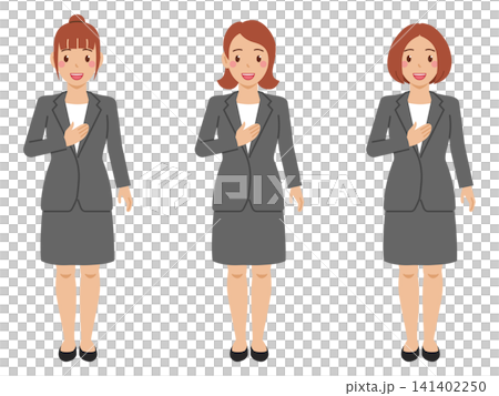 【全身照】「交給我吧」-身穿T恤和灰色裙裝的年輕女子 【全身照】「交給我吧」-身穿T恤和灰色裙裝的年輕女子 141402250