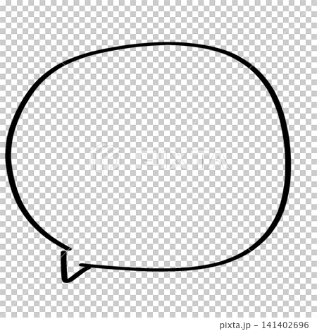 Hand-drawn style speech bubble illustration (rounded square, speech bubble on the left) Hand-drawn style speech bubble illustration (rounded square, speech bubble on the left) 141402696